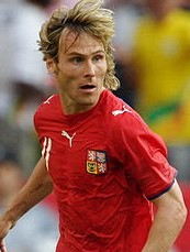 Pavel Nedved (pictured in 2006) scored two goals in the group stage for the Czech Republic. Pavel Nedved crop.jpg