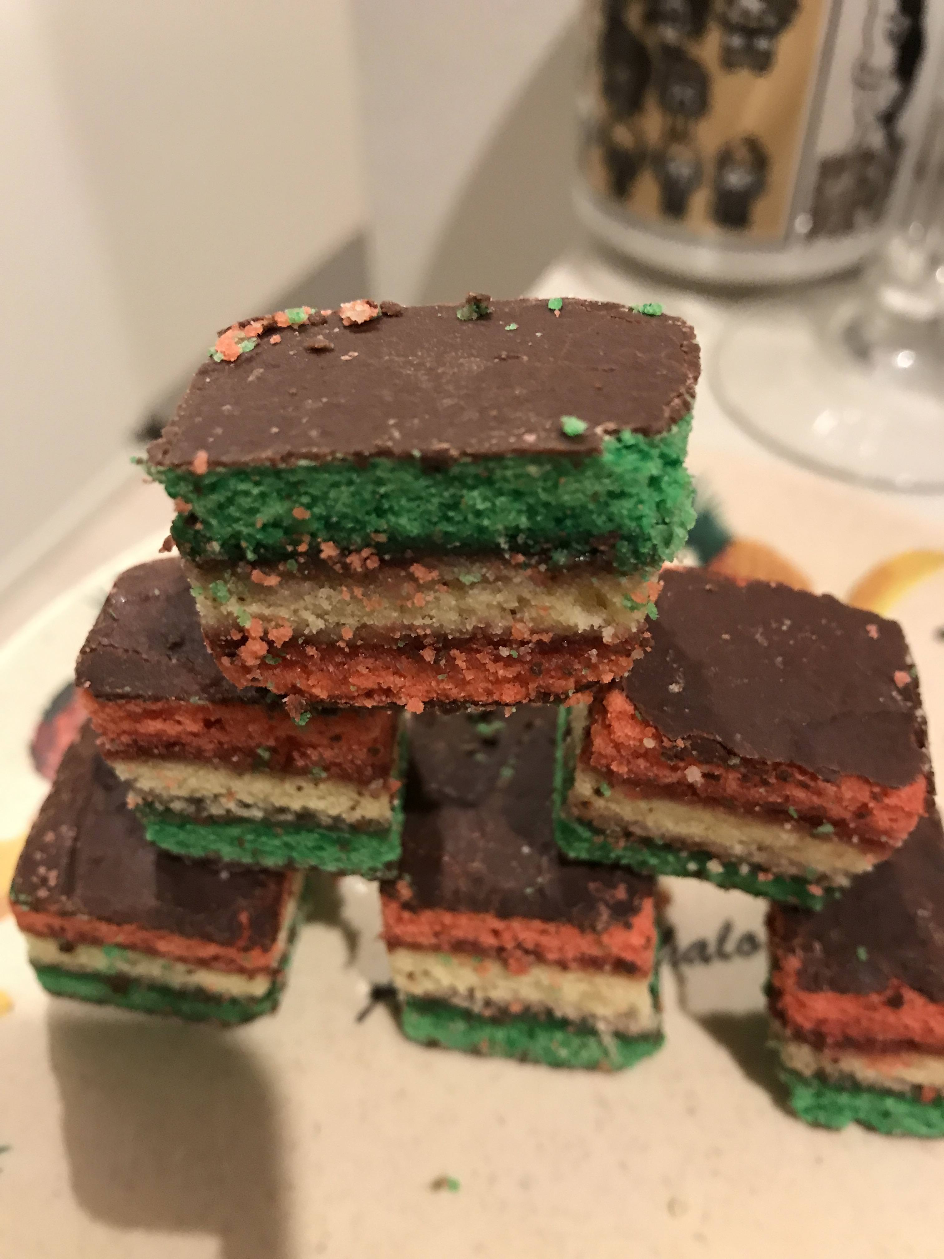 12 Days of Christmas: Italian Rainbow Cookie Cake – With Sprinkles on Top