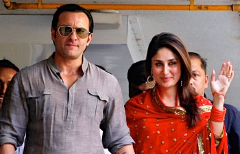 Saif Ali Khan and Kareena Kapoor pose for the camera