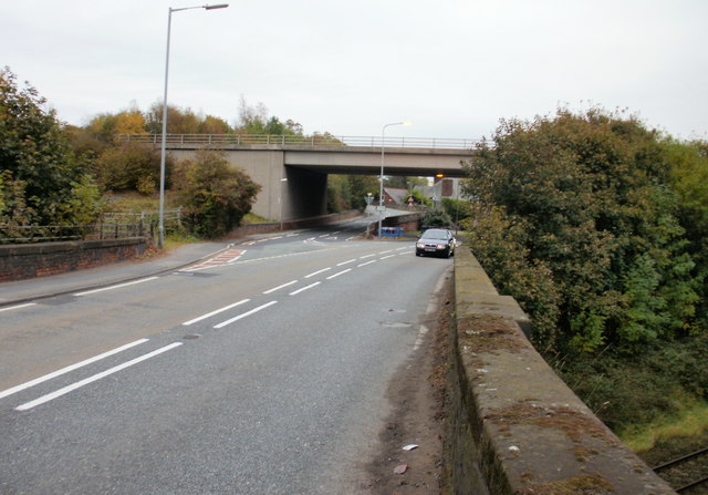 File:A41 approaching A55 bridge, Christleton - geograph.org.uk - 1558798.jpg