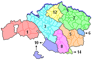 Áreas funcionales de Vizcaya definidas en las Directrices de Ordenación del Territorio.