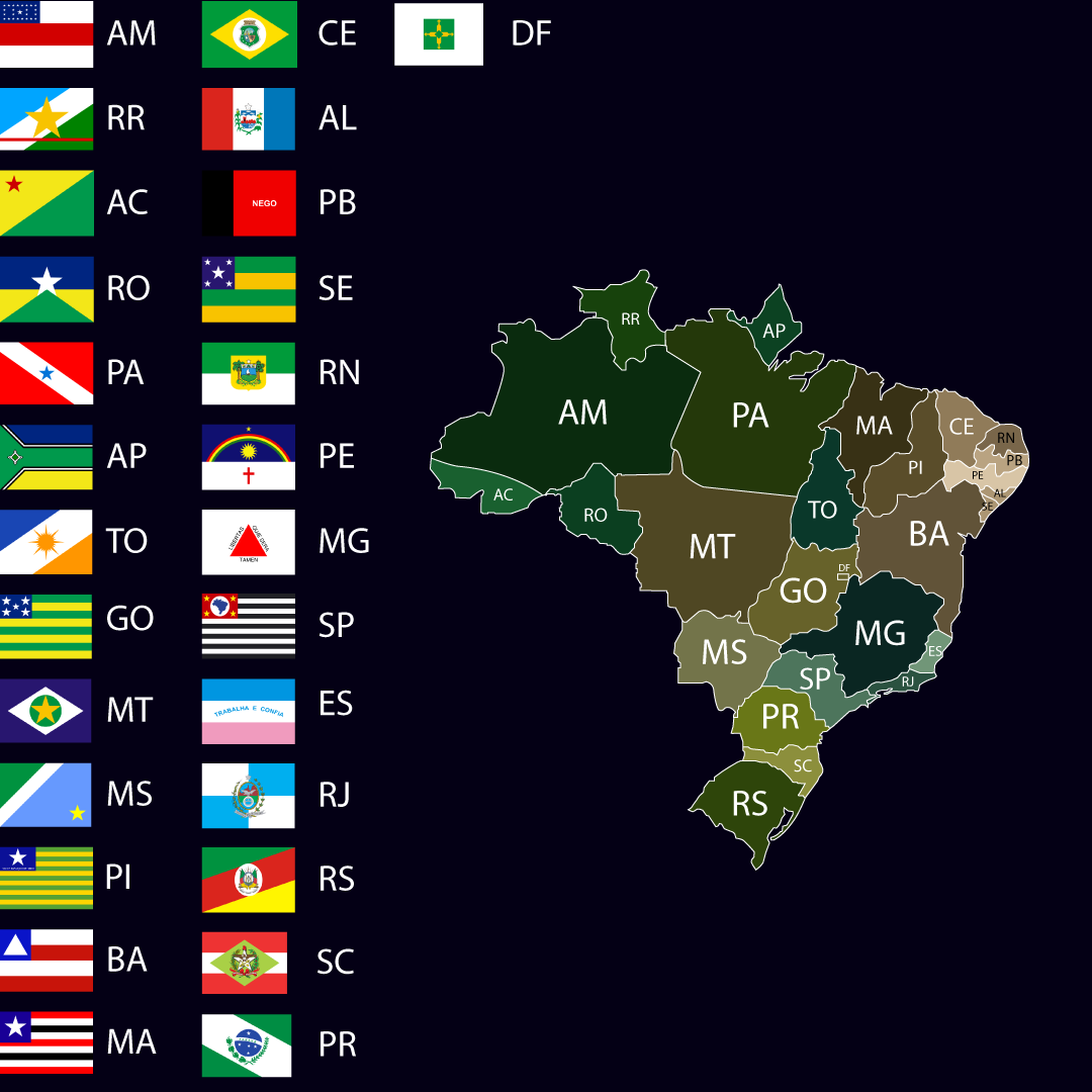 Você consegue identificar as bandeiras de todos os estados brasileiros?