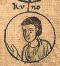 Конрад I рис. из Chronica Sancti Pantaleonis, ок.1237