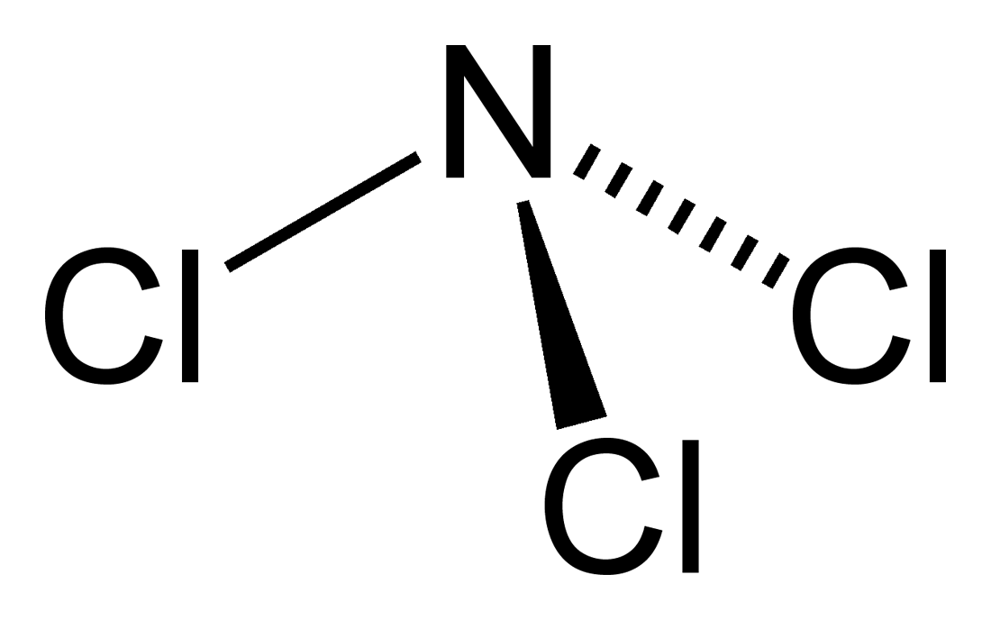 File:Nitrogen-trichloride-2D.png - Wikimedia Commons Nitrogen Trichloride L...