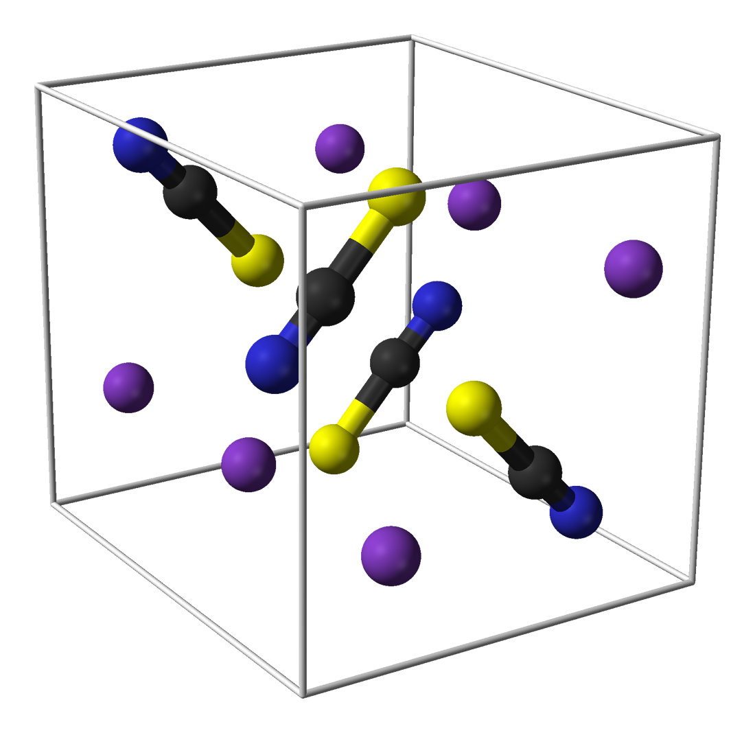 Potassium Crystal Unit Cell. Guanidinium thiocyanate. Pn3m Unit Cell. Cell 3d model. Unit cell