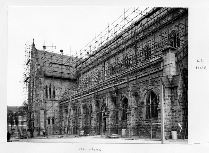 File:Queensland State Archives 6458 Scaffolding at St Stephens Cathedral Brisbane June 1959.png