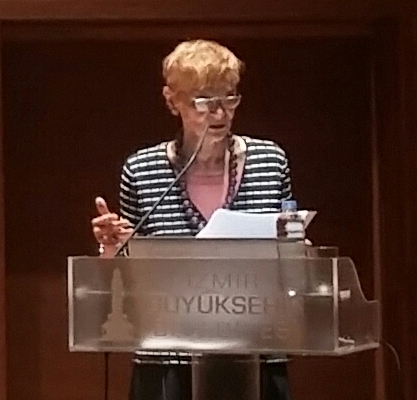 Suraiya Faroqhi speaking at the [[Ahmet Adnan Saygun Arts Center]] in 2017