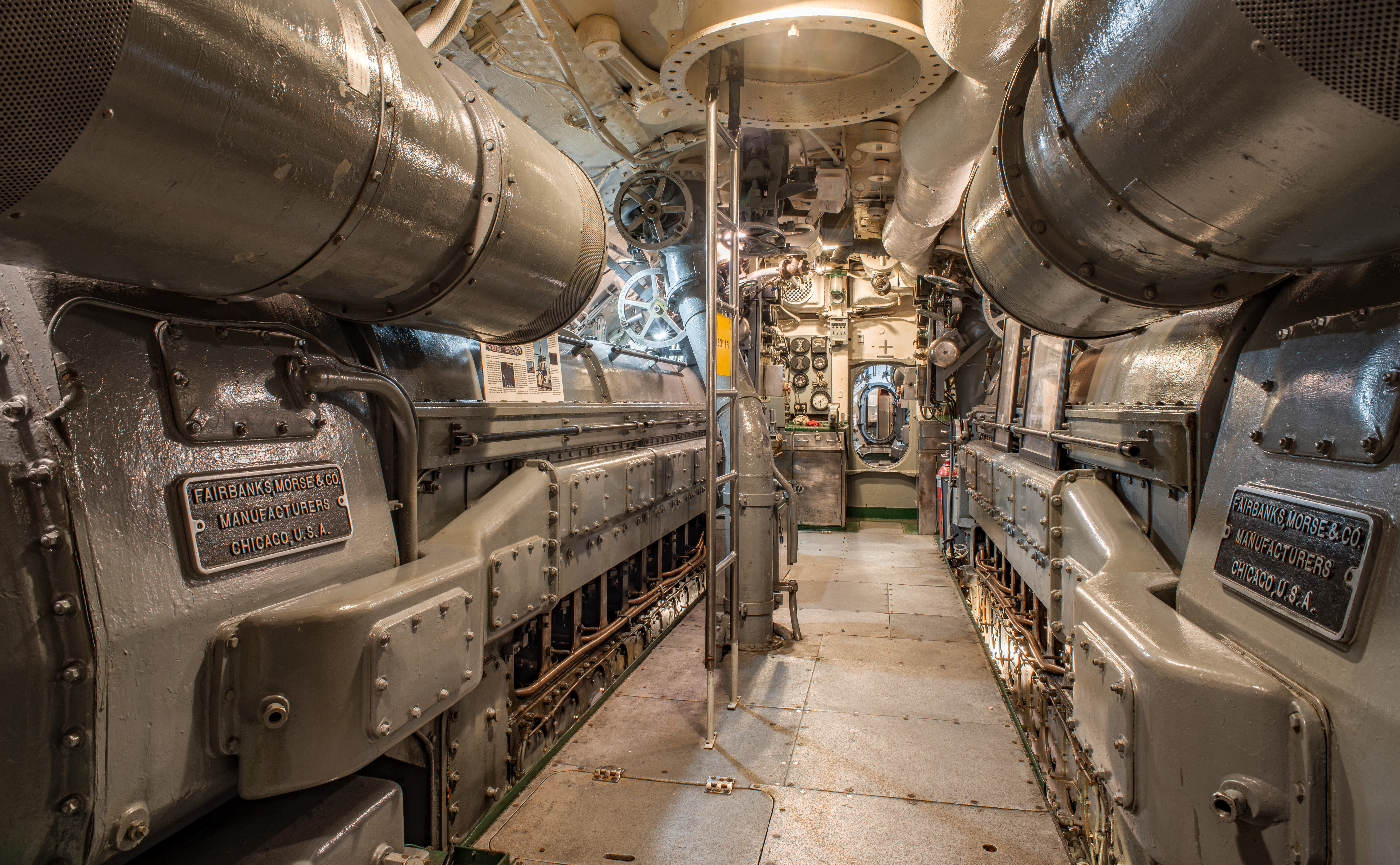 File:Two Fairbanks Morse & Co. 38 8-1-8 diesel engines on the USS  Silversides.jpg - Wikimedia Commons