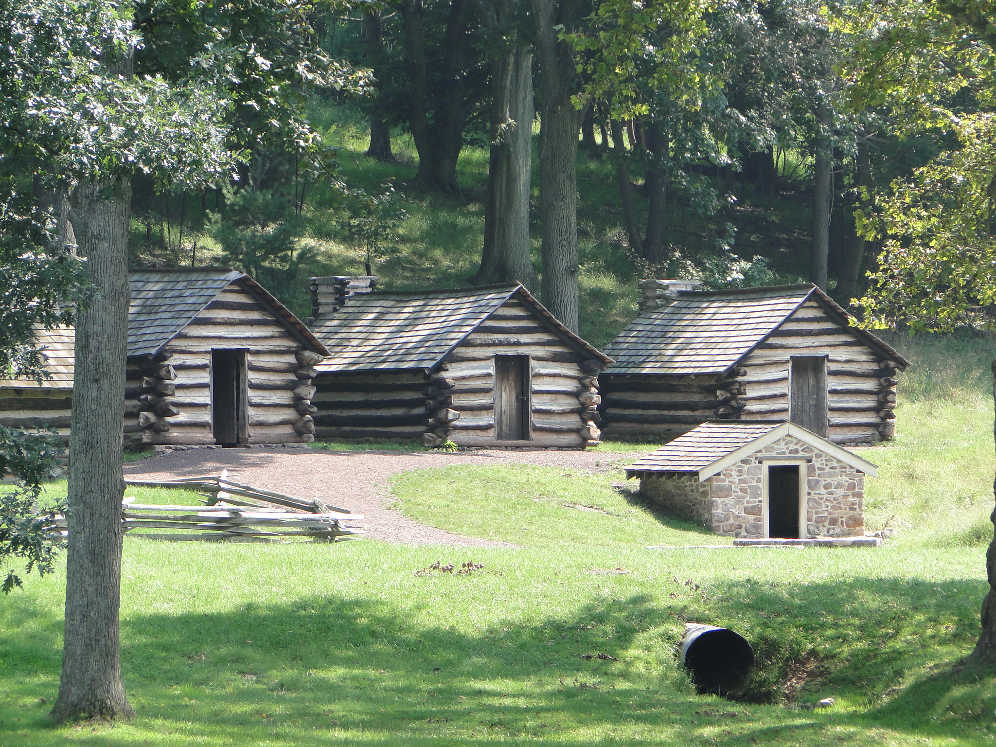 Valley Forge National Historical Park, Log Cabins.JPG.