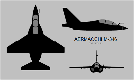 File:Aermacchi MB-346 three-view silhouette.png