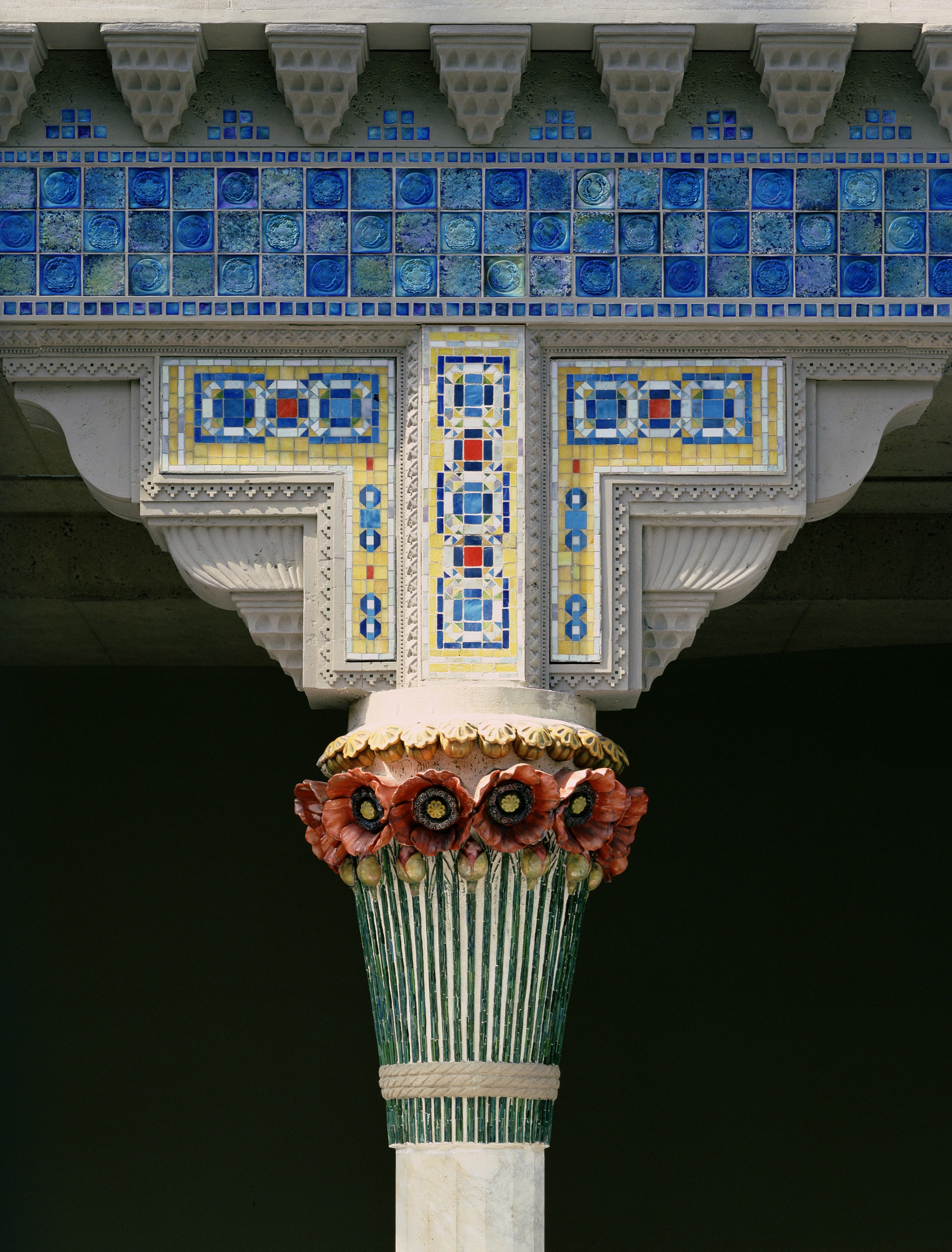 Lenox, Incorporated, Design drawing of flower buds and seedpods of floral  capitals from loggia, Laurelton Hall, American