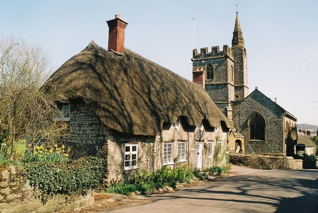 File:Evershot, Tess Cottage and the church - geograph.org.uk - 447131.jpg