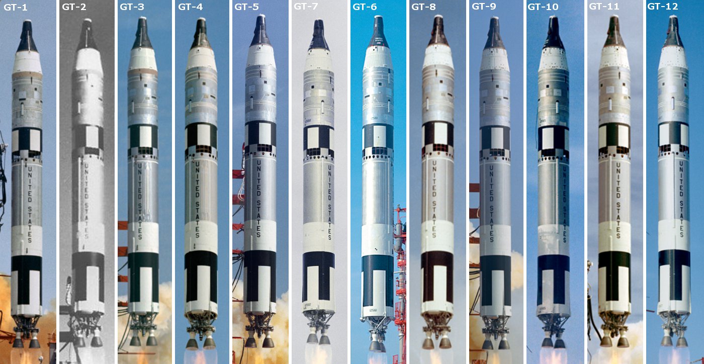 All Gemini Launches from GT-1 through GT-12