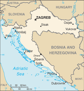 克羅埃西亞地圖