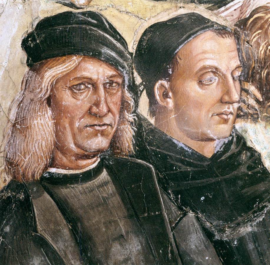 Luca signorelli, Cappella di San Brizio, Signorelli e Beato Angelico, scena della Predica e fatti dell'Anticristo