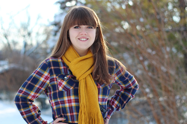 File:Plaid Flannel Shirt with a Mustard Yellow Scarf.jpg