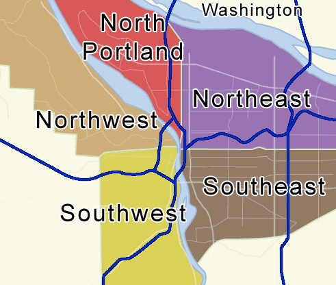 Map of Portland, Oregon. Image by Sean Kelly; (CC BY-SA 3.0) via Wikimedia Commons