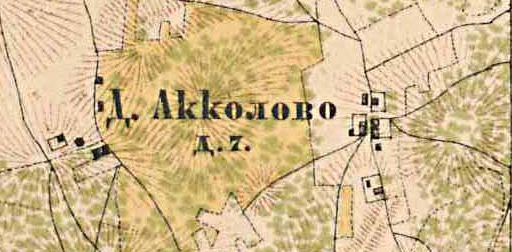 План деревни Акколово. 1885 год