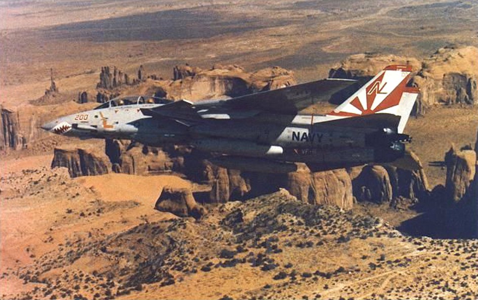 F-14A VF-111 SunDowners CAG-bird (Tamiya 1/48) F-14A_Tomcat_of_VF-111_in_flight_c1984