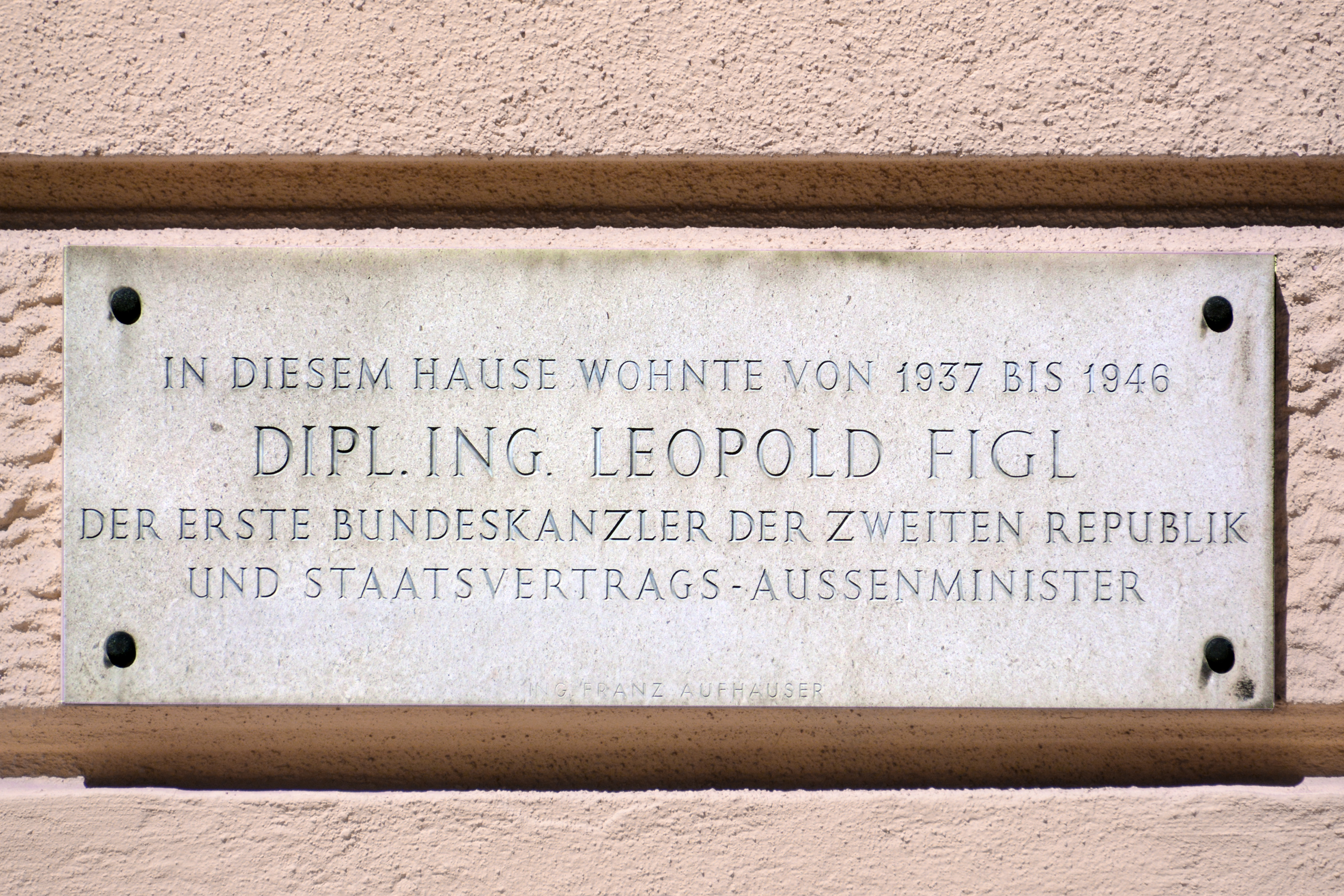 Leopold Figl, Gedenktafel, Kundmanngasse 24., Wien 3.jpg
