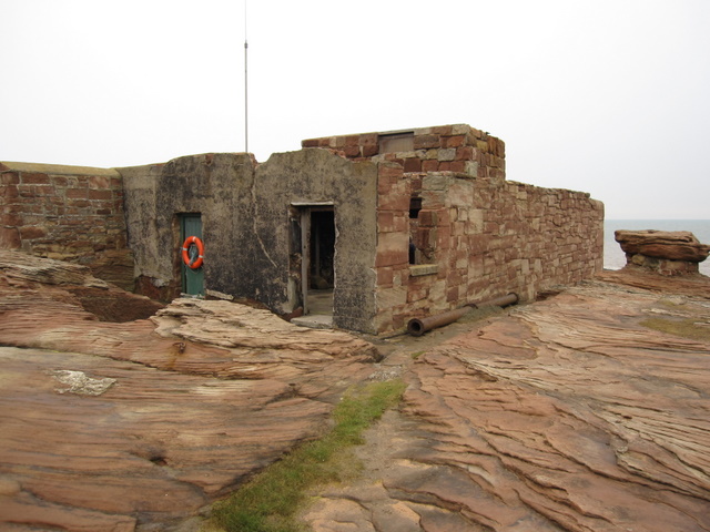 File:Old lifeboat house on Hilbre and rock - geograph.org.uk - 1394513.jpg