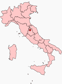 Karta över Perugia i det moderna Italien
