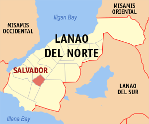 Mapa han Lanao del Norte nga nagpapakita hon hain nahamutangan an Salvador