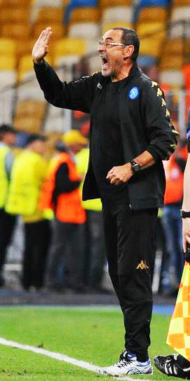 Sarri during his spell in charge of Napoli in 2016