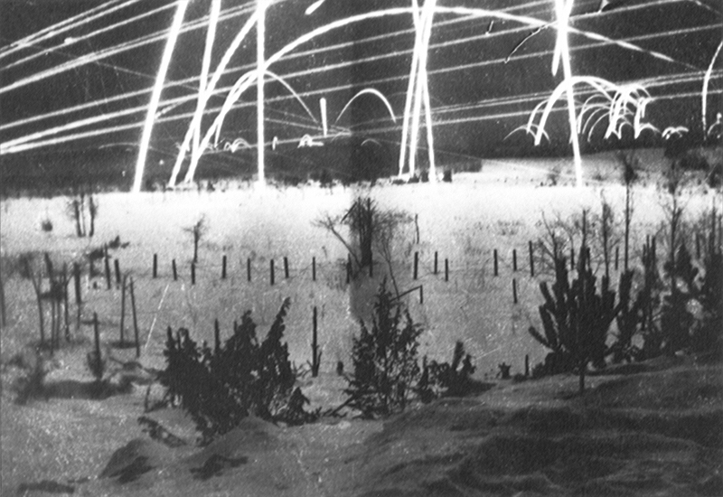 Tracer fire on Finnish-Soviet border during the Winter War. 