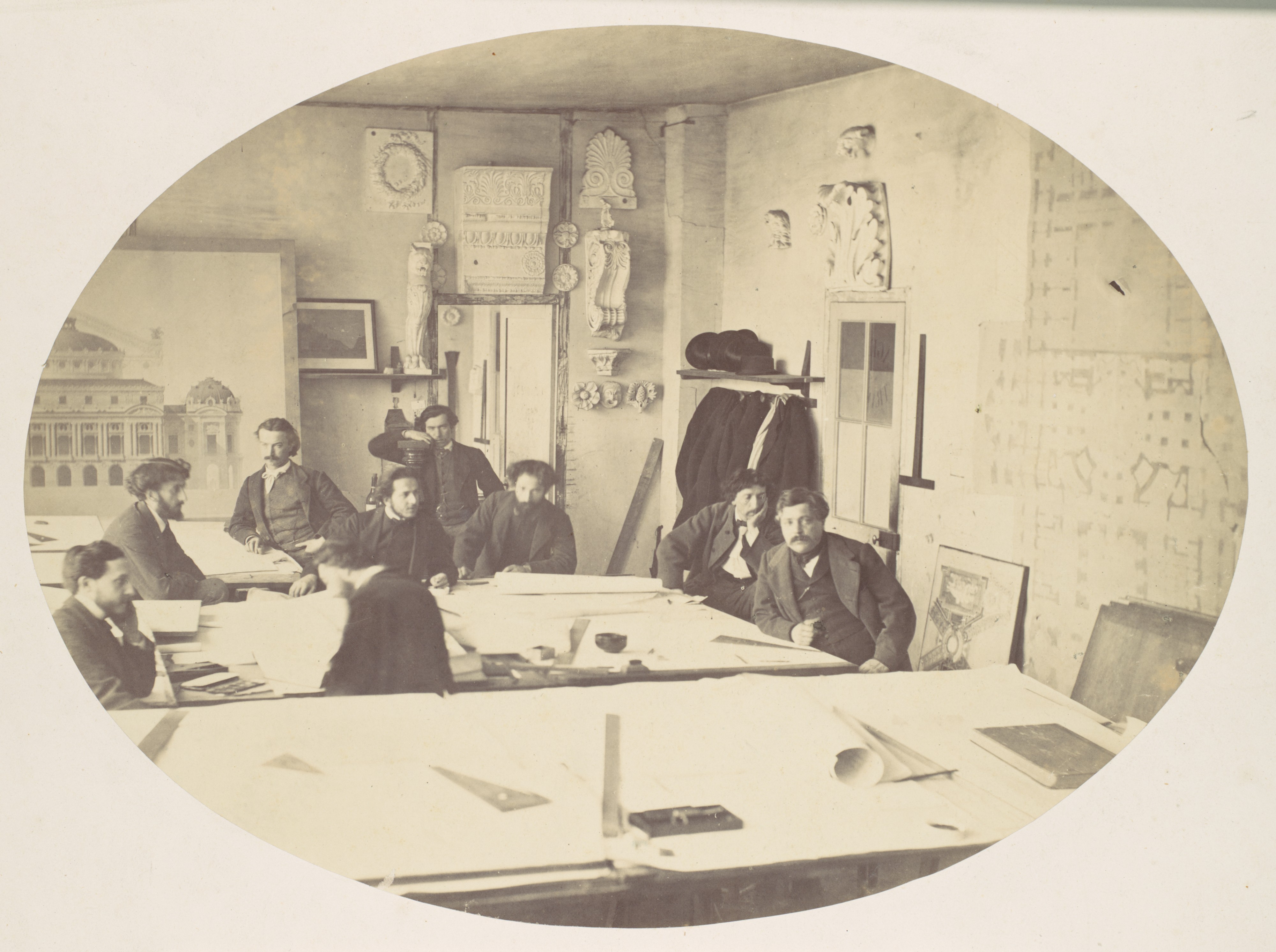 File Charles Garnier In The Drafting Room While Designing