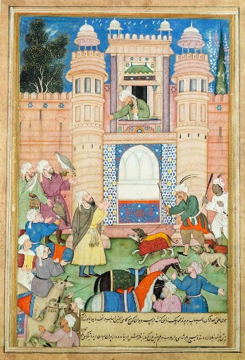 File:A member of the Barmakid family offering gifts to the Caliph, From the Akhbar-i Barmakyan, India, Mughal, circa 1595-1600.jpg