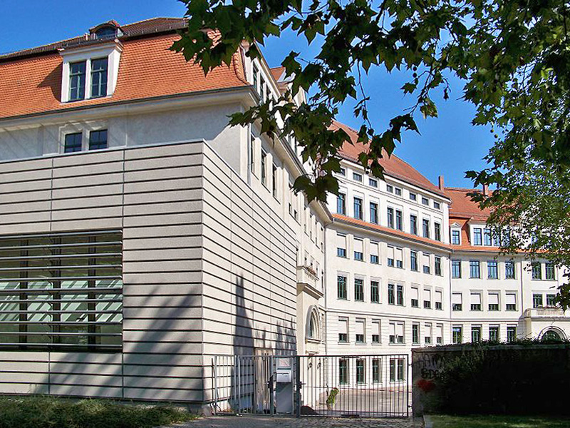 Neue Nikolaischule (New St. Nicholas' School) - High school of the city of Leipzig; seen from Naunho...