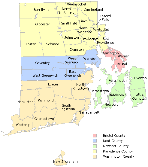 rhode island county map List Of Municipalities In Rhode Island Wikiwand rhode island county map