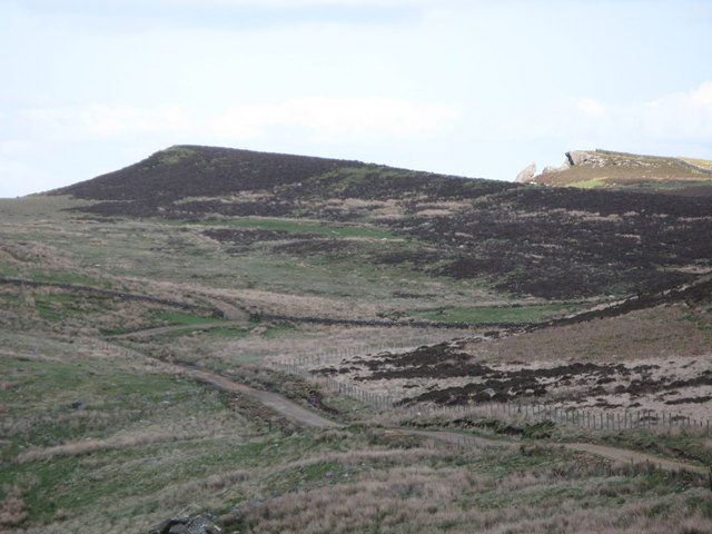 File:Moorland and track below un-named hill (286m) - geograph.org.uk - 1442445.jpg