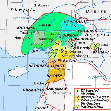 The Neo-Hittite states circa 800 BCE