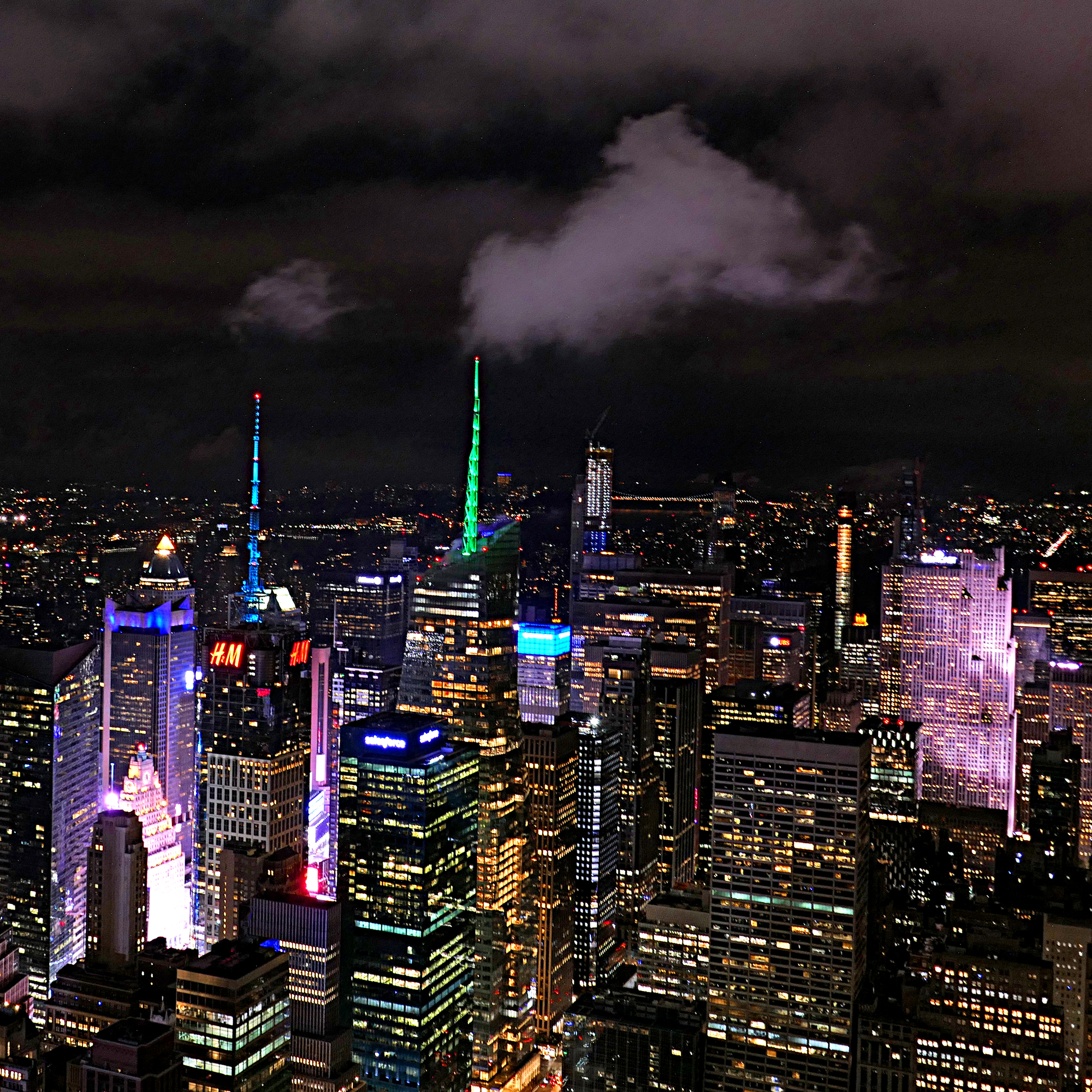 File New York City Aerial View At Night U S A Jpg Wikimedia Commons