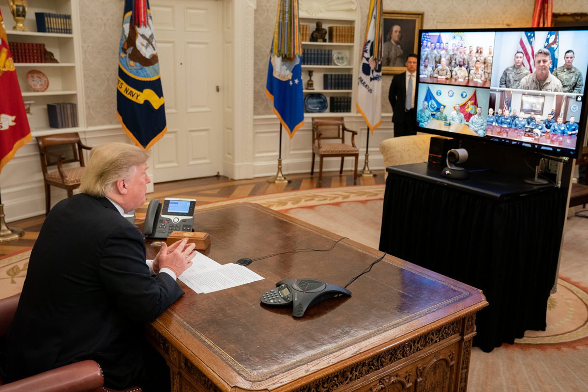 File President Donald J Trump Participates In A Christmas Day