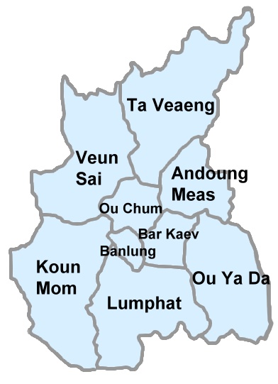 Districts of Ratanakiri Province, Cambodia
