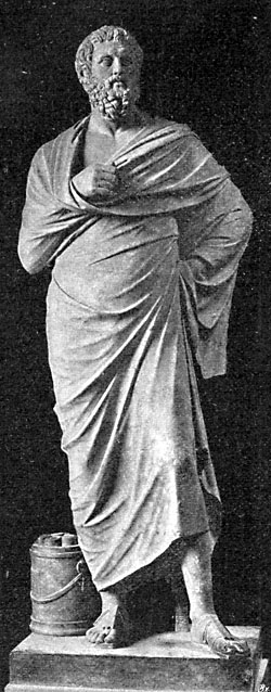 The statue of Sophocles in the Lateran Museum as pictured in 1905