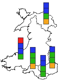 Results map of the 1999 National Assembly election (regional list results).