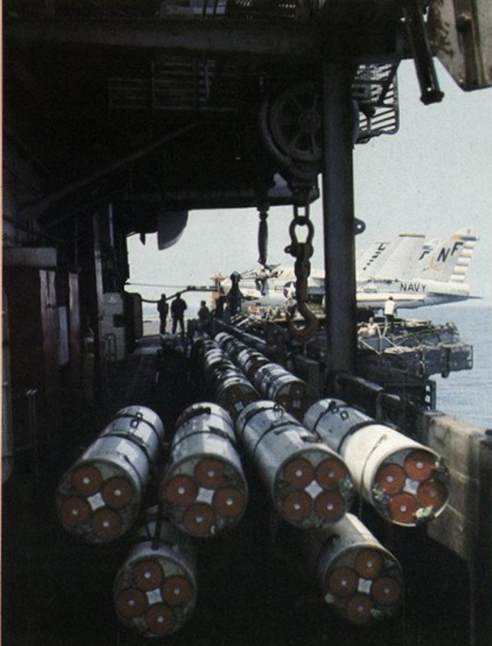 Zuni_rocket_launchers_on_USS_Midway_(CV-