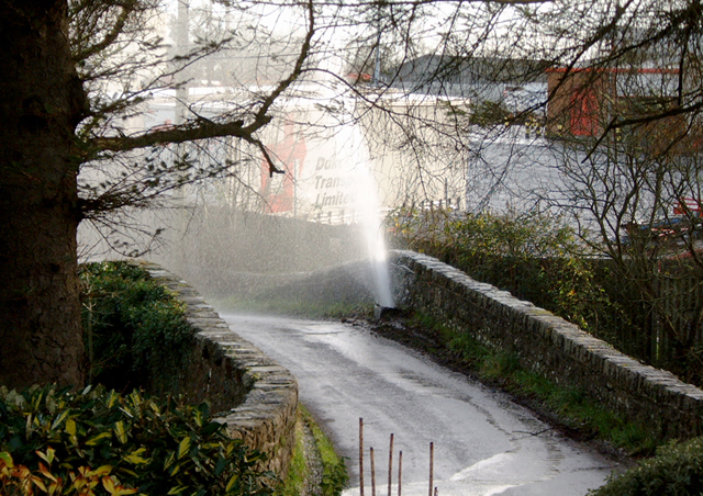 File:A leak at the bridge in Ballinteggart Road - geograph.org.uk - 1140631.jpg