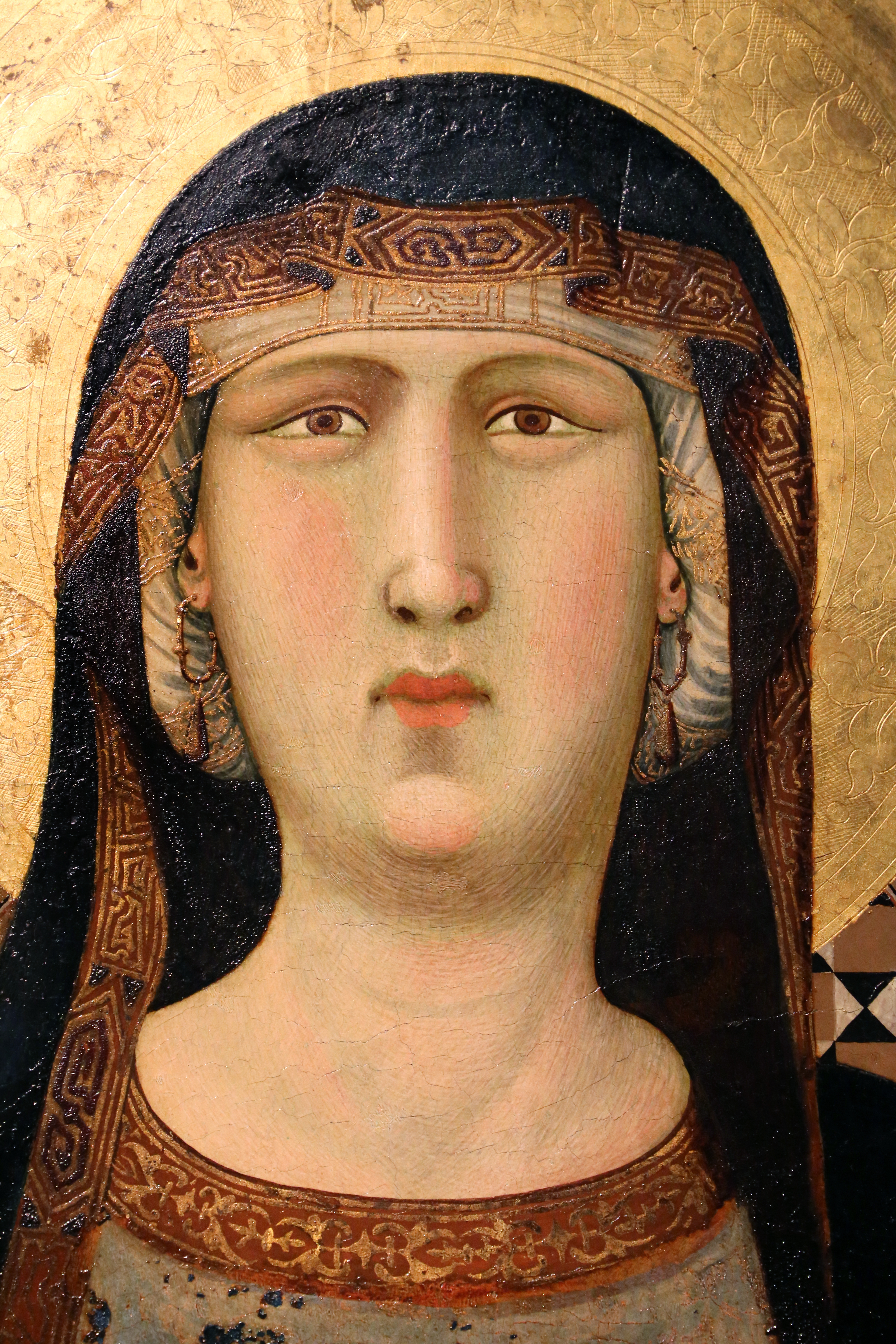 Ambrogio Lorenzetti, Madonna di Vico l'Abate (particolare), 1319, tempera e oro su tavola, 
Museo di San Casciano, San Casciano in Val di Pesa