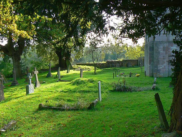 File:Churchyard and graves, Church of St John the Baptist, France Lynch, Chalford - geograph.org.uk - 1020465.jpg