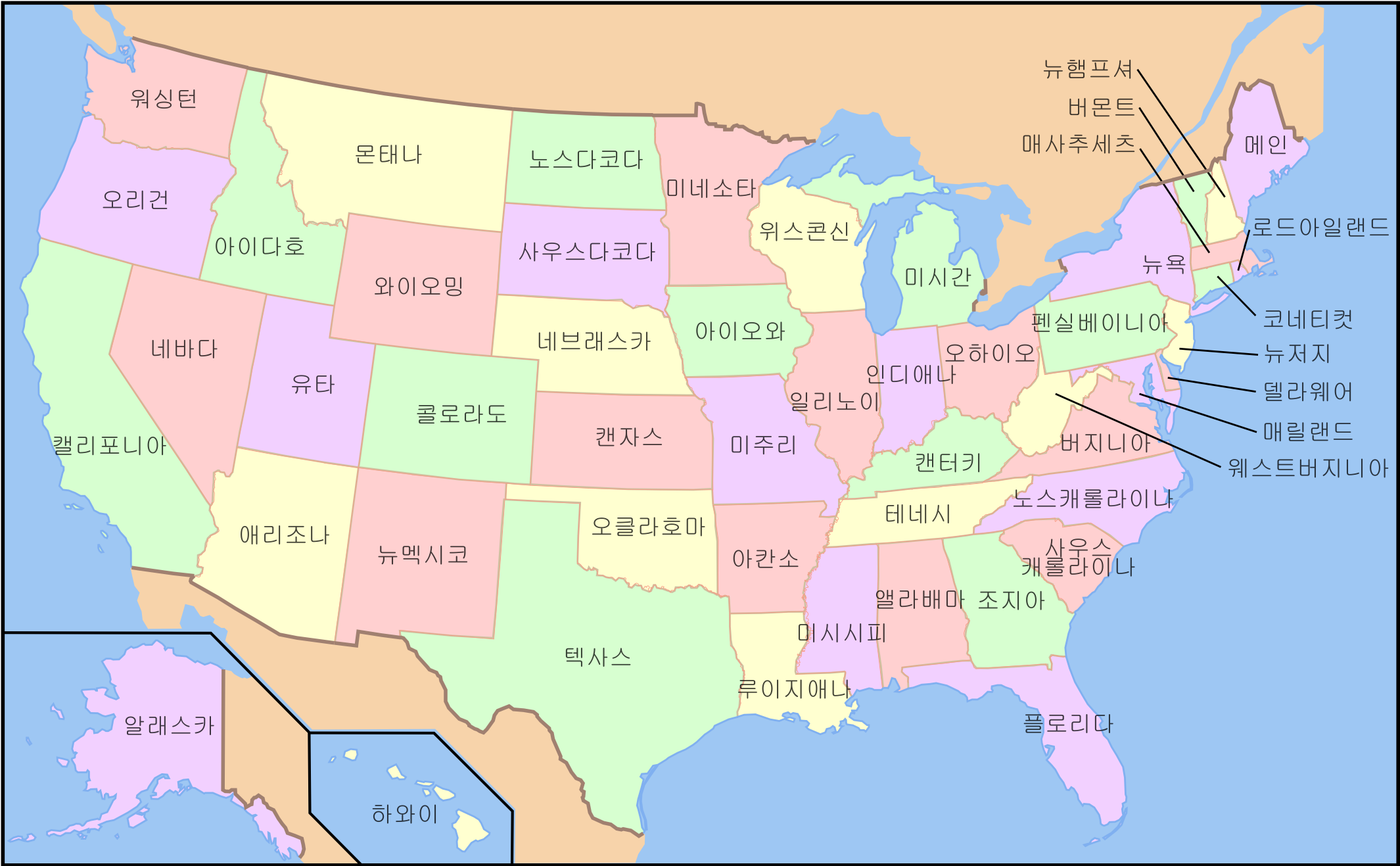 Free Printable Map Of The Usa With State Names