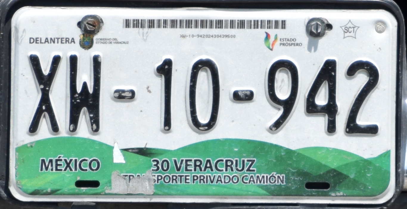 File Matricula Automovilistica Mexico 11 Veracruz Xw 10 942 Camion Jpg Wikimedia Commons