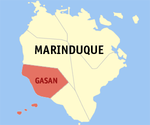 Map of Marinduque showing the location of Gasan