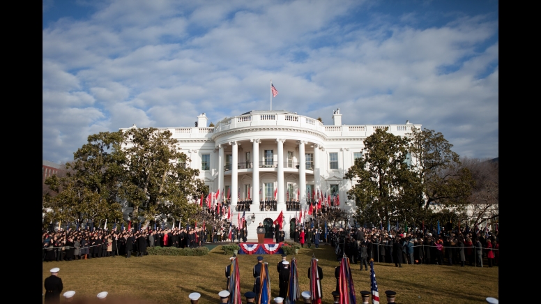 File:President Hu Jintao of the People's Republic of China during an Arrival Ceremony for Hu's State Visit on the South Lawn of the White House in Washington on January 19, 2011 - 8.jpg