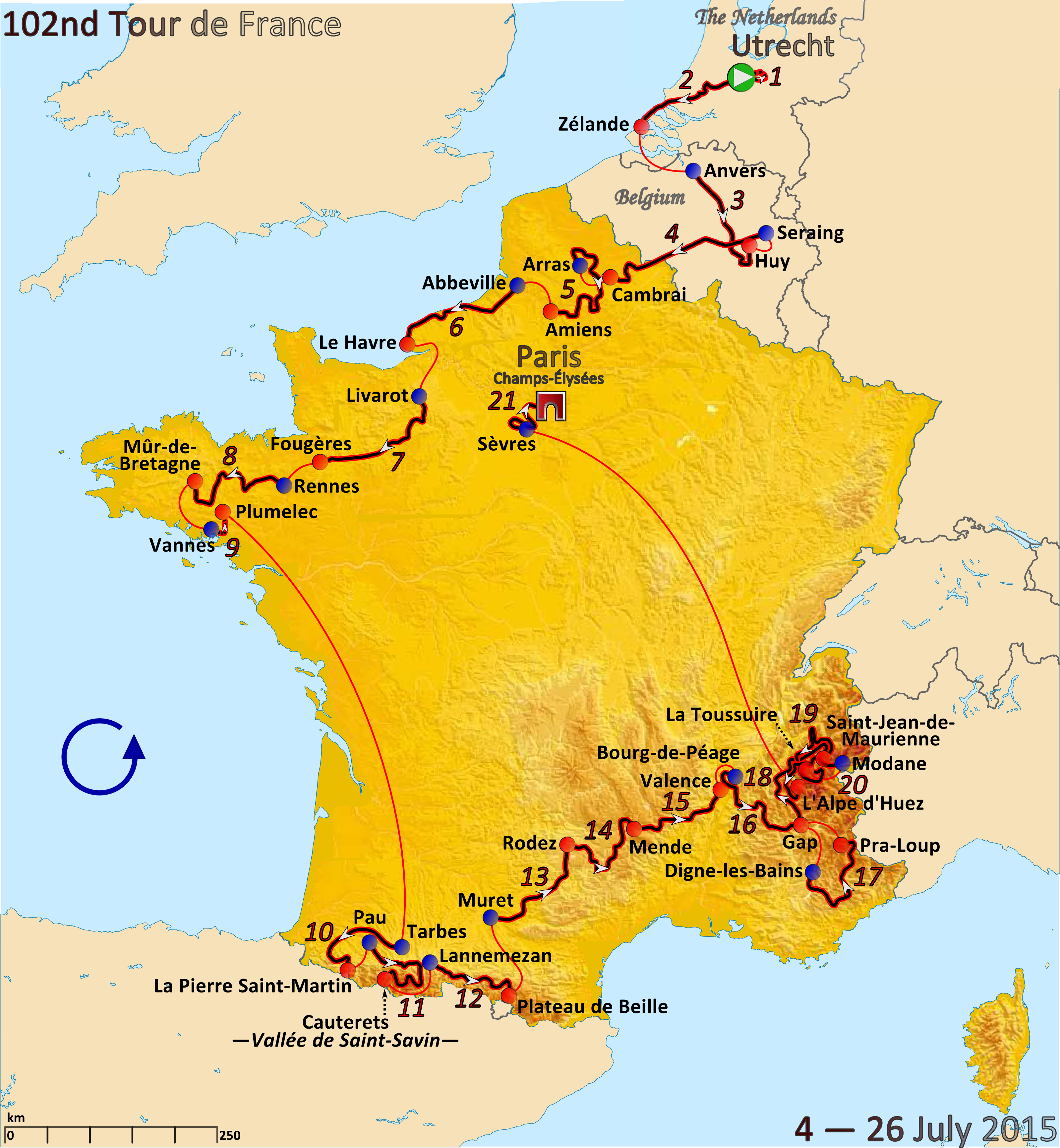 Tour De France Map 2015 Tour De France - Wikipedia