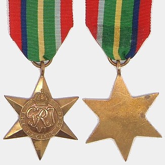 Miniature World War 2 France and Germany Star Medal with ribbon Mint Condition